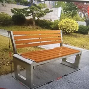 Ghế công viên có tựa mẫu 2 Chân ô vuông, thân inox 304, nan gỗ nhựa .Kích thước :120*40*80 cm