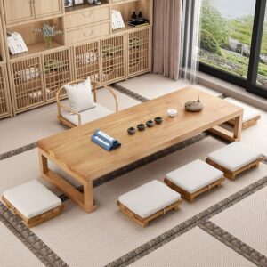 Bàn trà tatami phong cách Nhật Bản ban công bàn bay cửa sổ bàn cà phê ngồi bàn thấp Bàn trà phòng trà Bàn trà gỗ nguyên khối