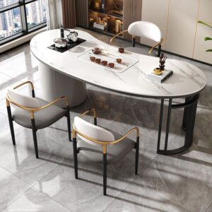 Bàn trà Đơn giản hiện đại đẹp sang trọng tấm đá bàn ghế nhà phòng khách ban công văn phòng bàn cà phê kung fu Bàn trà cong