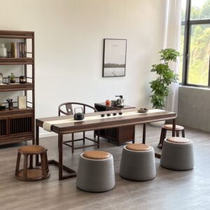 Bàn trà phong cách Trung Quốc mới và ghế gỗ đặc phòng trà bàn cà phê đơn giản trà nghệ thuật kung fu văn phòng tiếp tân Bàn trà