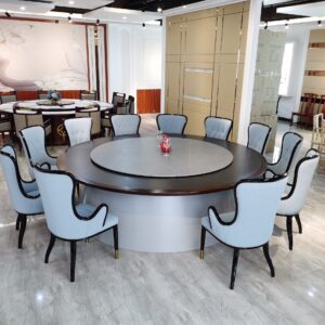 Nhà hàng khách sạn điện bàn tròn lớn bàn đá phiến 3 mét 10-20 người lẩu bàn tròn xoay tự động