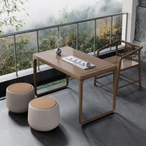 Ban công Bàn trà và ghế căn hộ nhỏ hộ gia đình Bàn trà hiện đại tối giản phong cách Trung Quốc mới tích hợp Bàn trà nhỏ bàn cà phê