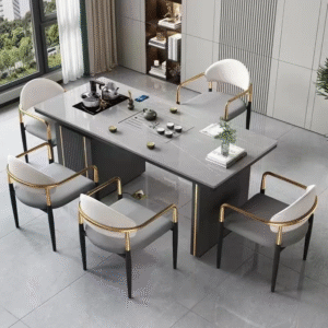Bàn trà đá phiến bàn ghế hiện đại tối giản nhẹ nhàng sang trọng có tủ đựng đồ văn phòng tại nhà căn hộ nhỏ Bàn trà kung fu bàn cafe